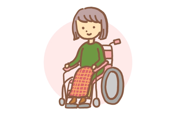 車いすに乗っている人のイラスト