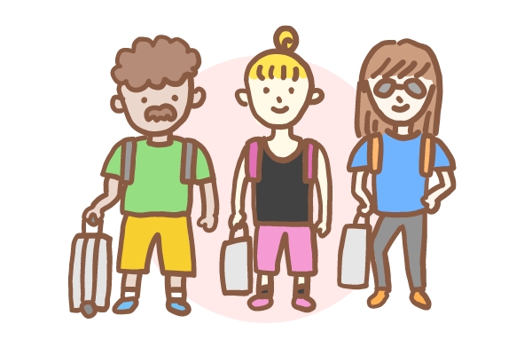 外国人旅行者のイラスト
